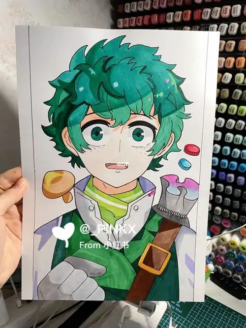 马克笔手绘动漫人物男生日系动漫儿童画