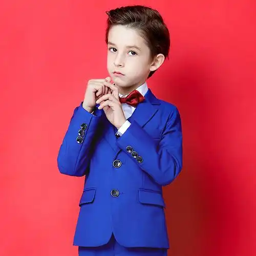 伊思秀儿童西装男花童礼服套装小孩西服男童钢琴演出主持婚礼服装