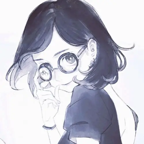 动漫女生 眼镜 头像 短发 酷