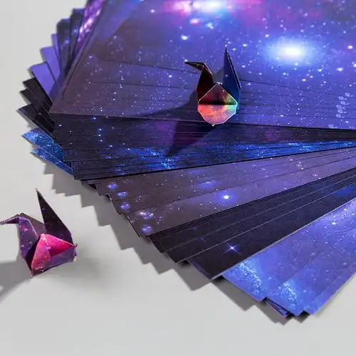 儿童双面星空纸折纸正方形彩纸手工diy纸幼儿园彩色千纸鹤折纸