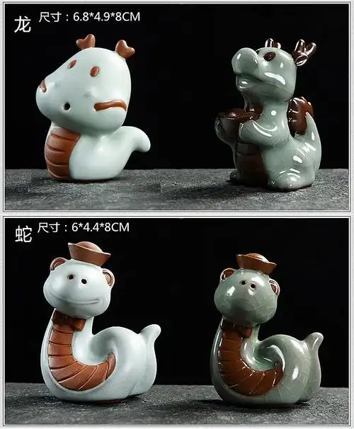 景德镇陶瓷十二生肖摆件肖牛瓷器茶室摆设品可爱十二生肖摆件陶瓷工艺