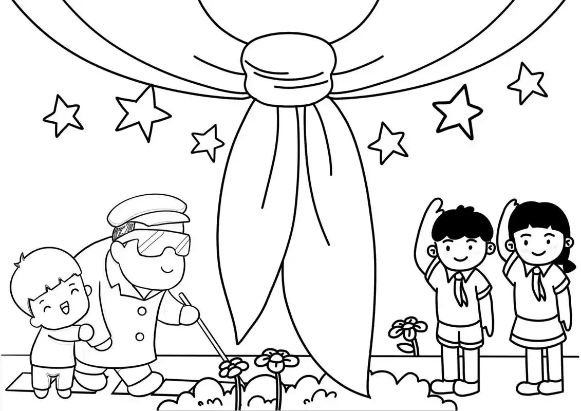 文明礼仪儿童画(线稿) 关注77私 发送电子版线稿