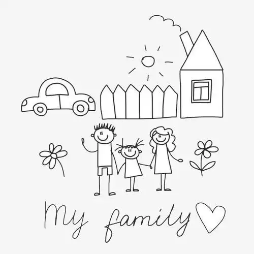 家家庭的简笔画