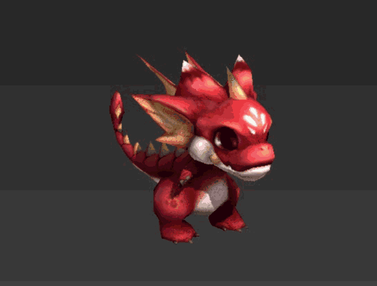 卡通q版小飞龙红龙喷火龙有绑定和动画