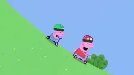 小猪佩奇:佩奇乔治看到滑板车,立马抢走要滑回家,真是太潇洒了!