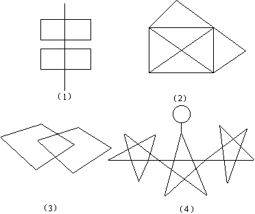 学了上面的知识,你来试试看,下面四个图形中,哪几个可以一笔画出?