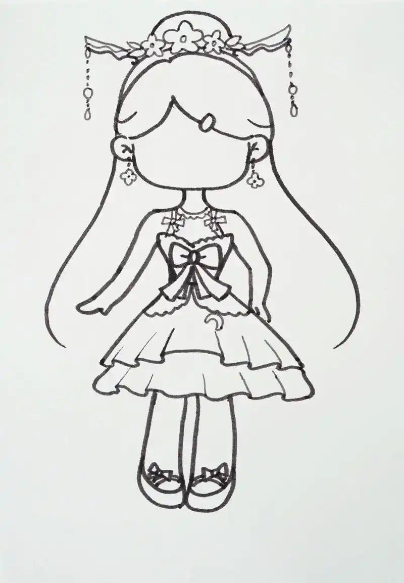 q版叶罗丽陈思思简笔画教程.一起来画q版叶罗丽陈思思#画画