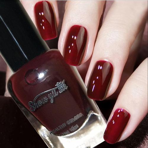 脚指甲油显白款大红酒红车里子免烤自然干防水不可剥美甲套装l01正红