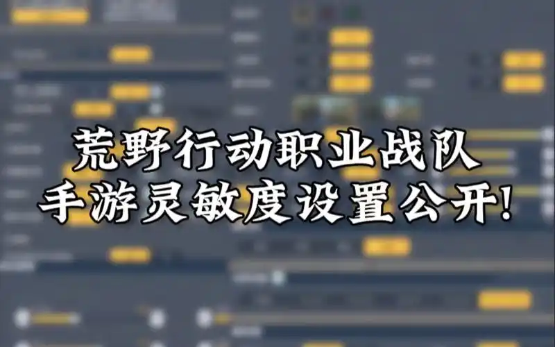 日服职业战队灵敏度等设置公开!