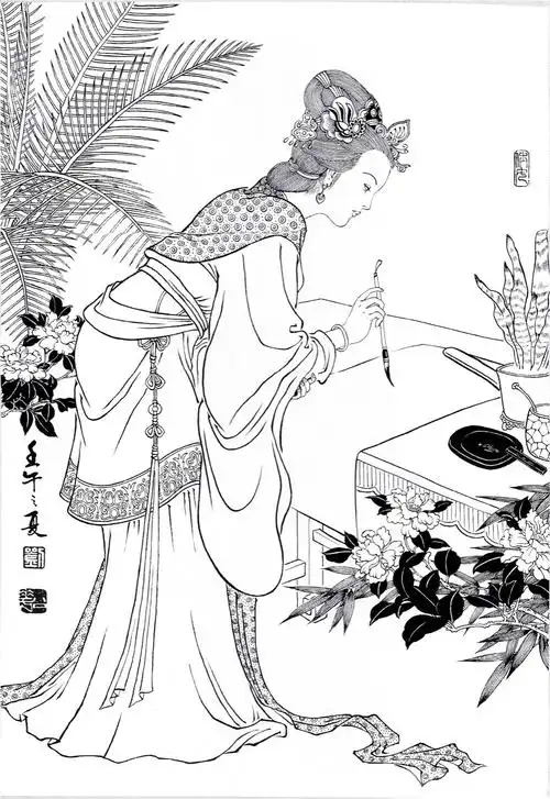 刘公华白描仕女图全集【第一辑】