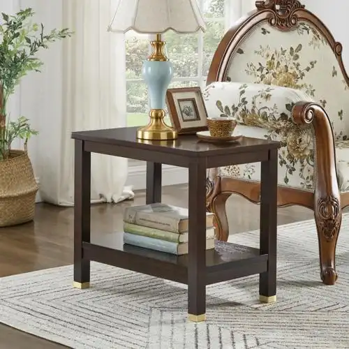 全实木沙发边几客厅北欧轻奢铜脚角几侧边柜新中式储物角柜