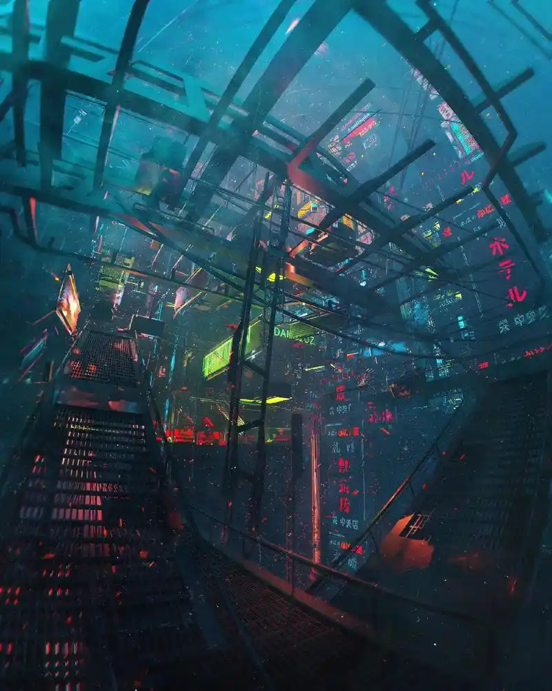 科幻 #插画 #赛博朋克 #艺术 #赛博朋 - 抖音