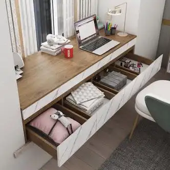 宜家直销飘窗柜书桌书柜一体定制实木阳台储物柜窗台抽屉式置物落长