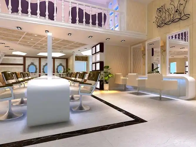 现代简约风格50平米美发店洗头区装修图片_装修123效果图