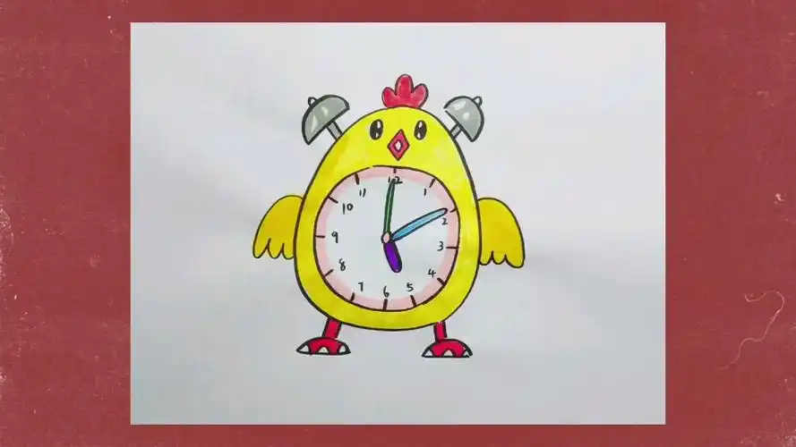 简笔画教程可爱的闹钟.
