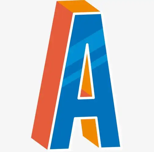 英文字母a蓝色现代感立体英文字母a