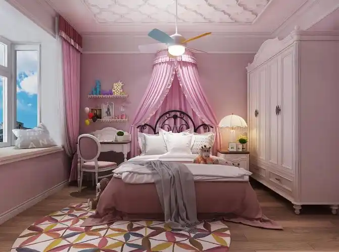 2022欧式田园家装公主房窗帘效果图