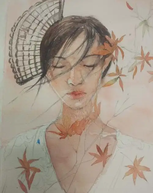 教程分享跟老司机一起画水彩人物被风吹起的头发