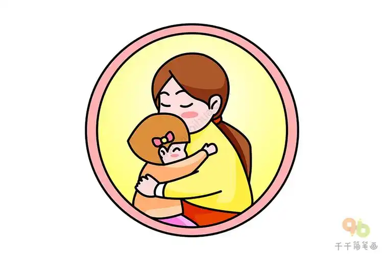 母亲节简笔画想念母亲的怀抱
