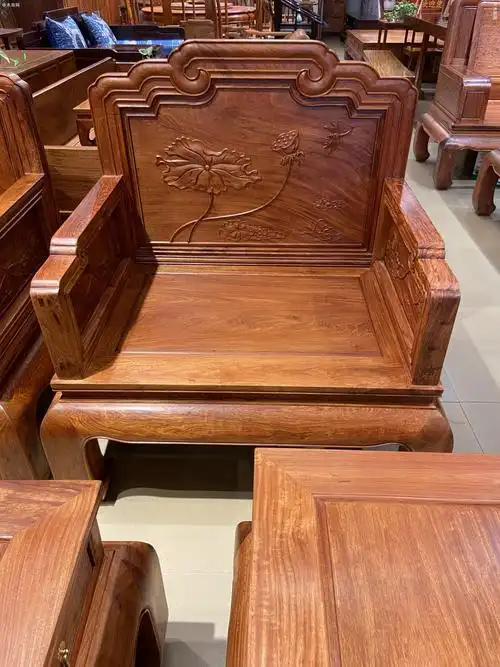 缅甸花梨宝座沙发国内品牌「中木商网」凭祥市匠心居红木家具店品牌