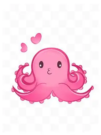 80可爱手绘卡通海洋生物章鱼八爪鱼免扣png可爱手绘卡通海洋生物章鱼