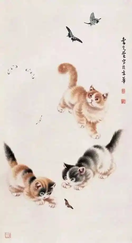 "猫王"笔下的国画猫,果然传神!趣味浓浓