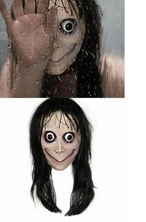 momo恶作剧整人面具全脸万圣节cosplay舞会陌陌恐怖吓人乳胶头套 momo