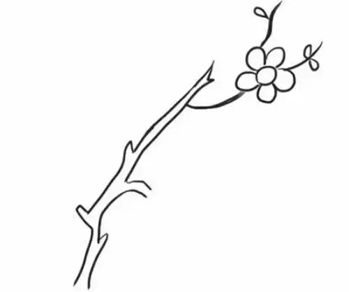 一枝梅花怎么画简笔画