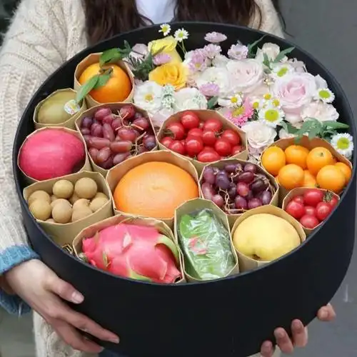 网红创意爱心鲜花水果礼盒空盒大号入冬四件套圆形透明礼物包装盒