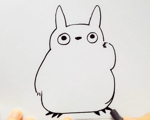 龙猫简笔画步骤图解