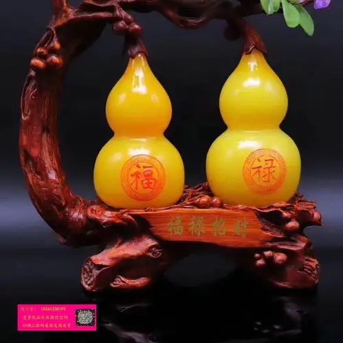 紫水晶福禄双至紫气东来搭配干青玉时尚大气摆件