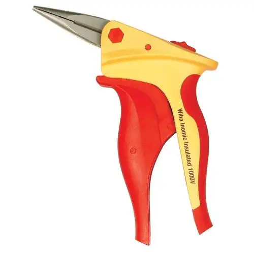 wiha 32852 inomic long nose pliers with cutters, 1000 volt rated