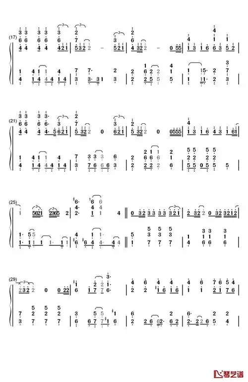 rain钢琴简谱-数字双手-金泰妍2