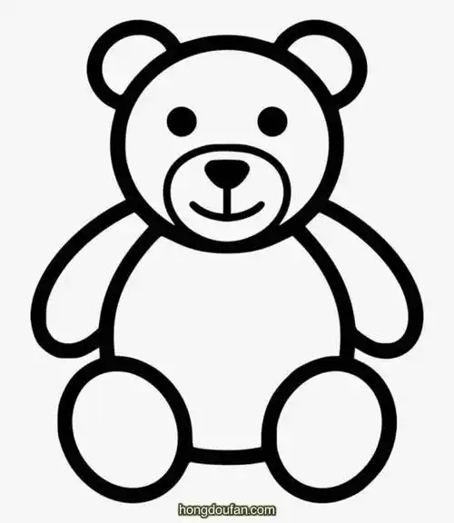 一只泰迪小熊玩具幼儿简笔画大全