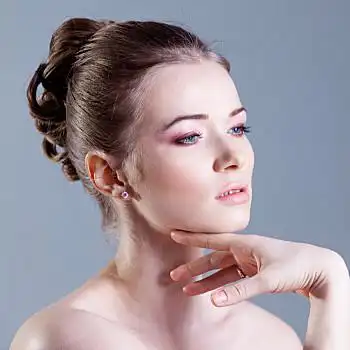 头像,美女,女模特,灰色背景