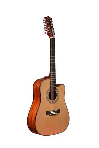 吉他12弦吉他 41寸民谣吉他 厂家直销 云杉面板沙比利底侧-「乐器箱包