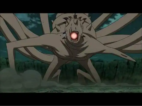 不完全第二形态这时的十尾是集聚了一到七尾的查克拉和八九尾部分的