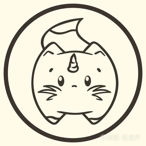 可爱的猫独角兽矢量标志隔离. 稀有动物的象征.