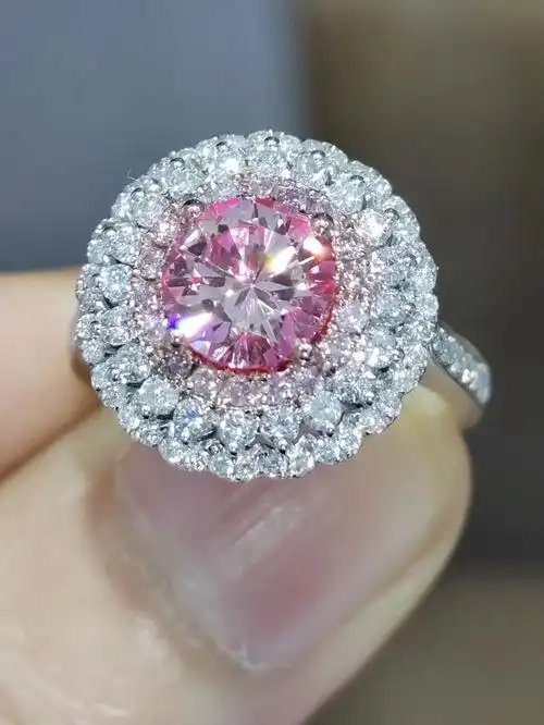 15克拉粉钻彩宝彩色宝石彩宝戒指钻石