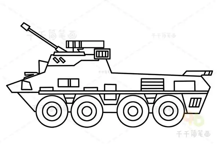 装甲车涂色模板图片