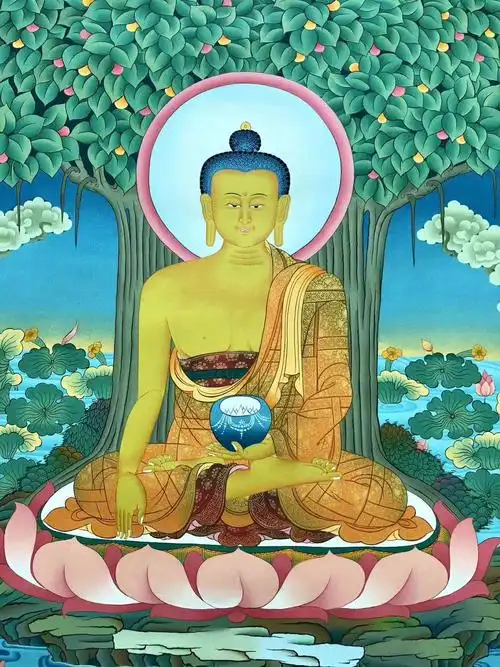 007 释迦牟尼佛 kumarlama 50*70cm 尼泊尔手工唐卡