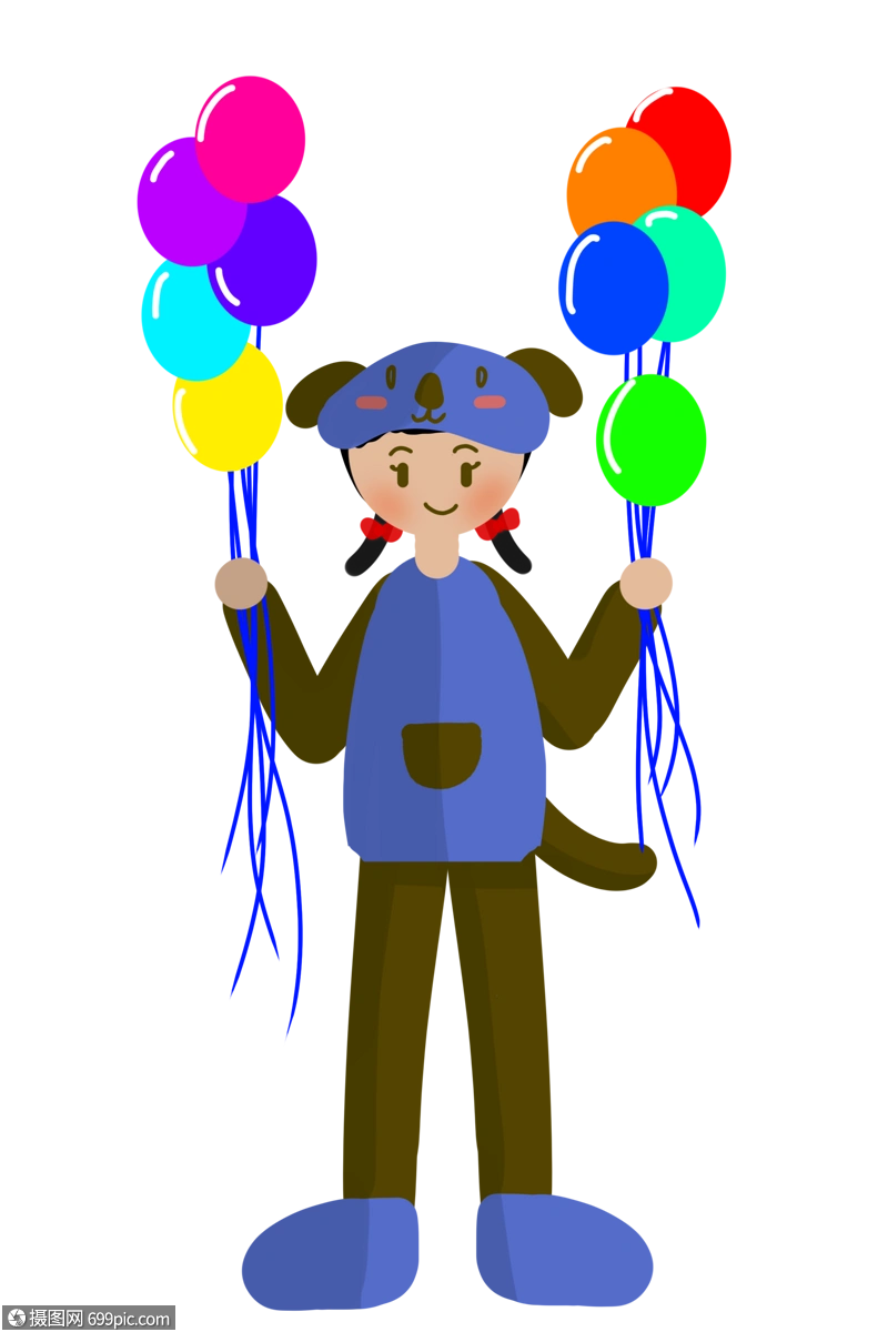 卖气球的小女孩儿人偶装卡通