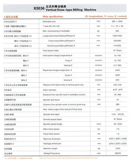 x5036立式升降台铣床 立铣 普通铣床(全场钜惠 促销高品质)