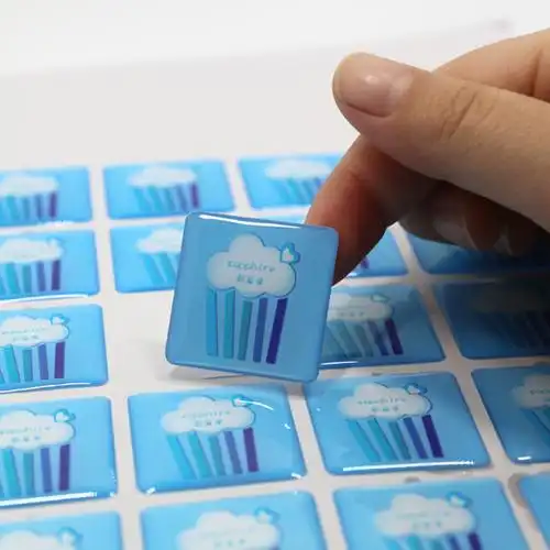 水晶滴塑不干胶滴胶彩色不干胶定做透明不干胶印刷彩色流水号标签