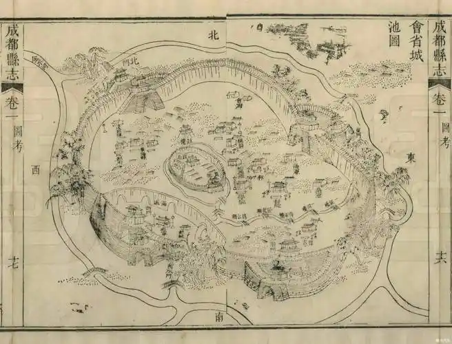 清朝老成都地图2003年开始计划打造具有"老成都底片,新都市客厅"2005