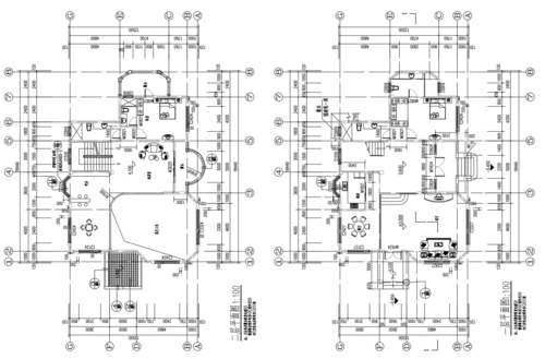 欧式坡屋面3层独栋别墅建筑设计施工图(含全套cad图纸)-居住建筑-筑龙