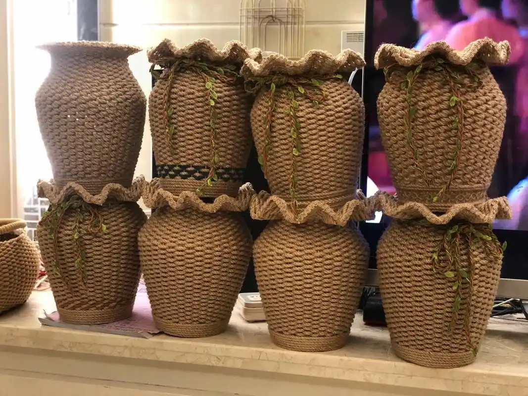 麻绳手工 #手工编织收纳筐 #我的手工作品 - 抖音