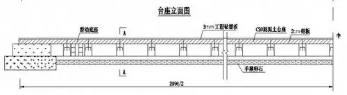 t梁预制台座cad资料下载-t梁预制台座纵断面图
