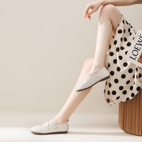 【软面软底】单鞋女一脚蹬舒适豆豆鞋圆头浅口显瘦平底芭蕾鞋女鞋