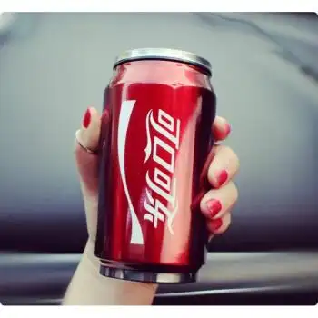 不锈钢保温杯学生水杯时尚吸管杯子易拉罐杯子 可口可乐350ml(送杯刷)